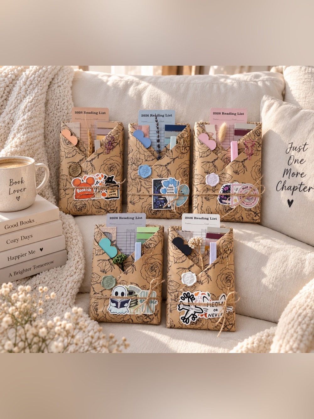 Blind Date With A Book 📚 Surprise Book + Bookish Gifts - PINK BLUE GREEN PURPLE
